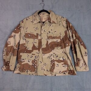 Military Surplus Desert Camo Combat Coat Mens Medium Short Tan Excellent BDU
